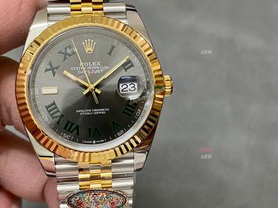 Clean Factory Rolex Datejust 3235 Grey Face Watch 41mm 